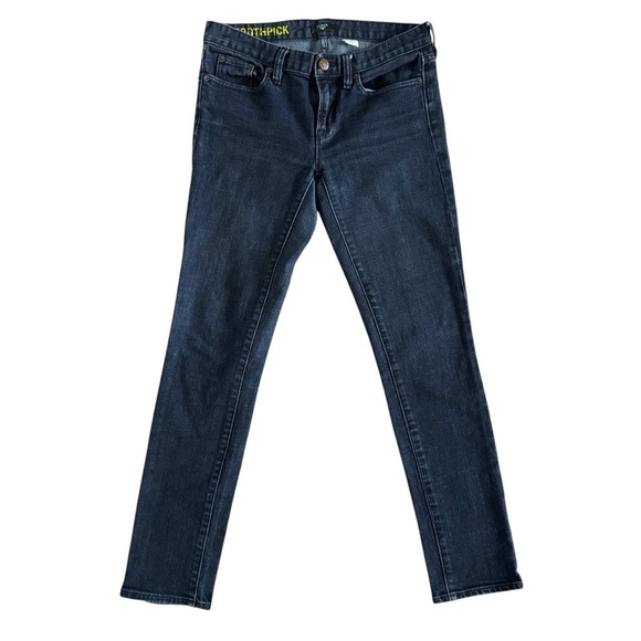 J. Crew toothpick Dark Blue Women's Jeans stretch size 29 straight low rise 915 - Picture 1 of 10